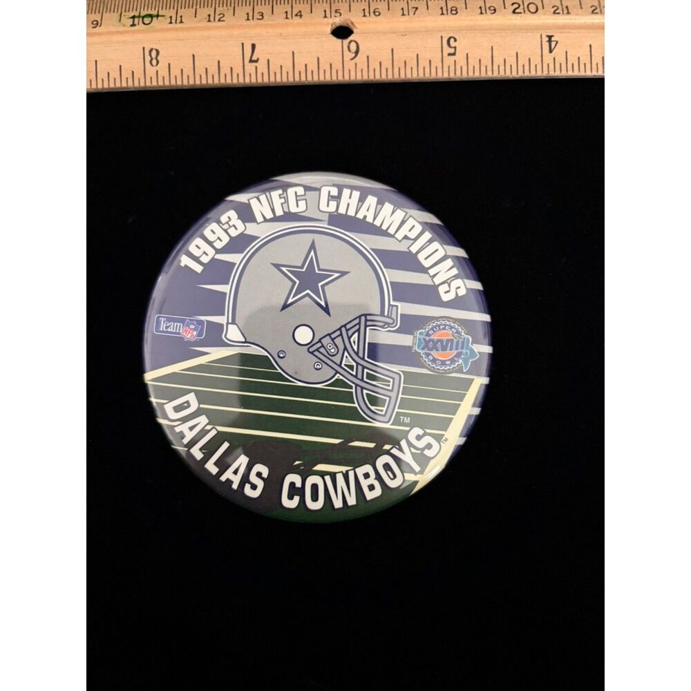 vtg 1993 dallas cowboys NFC champions superbowl XXVII pinback button